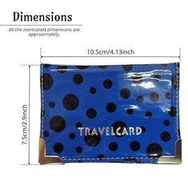 Lizzy PU Leather Travel Wallet | Unisex Credit Card & ID Card Holder - Bus & Rail Pass, Bank Oyster Pocket Case (Polka Dot Royal Blue)