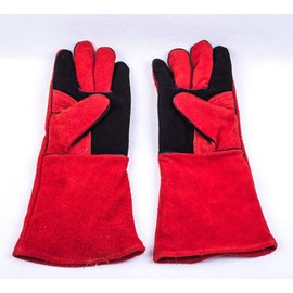 Extreme Heat & Fire Resistant Leather Forge Welding Gloves with Extra Long Sleeve Mitts for BBQ,Oven,Grill,Fireplace,Tig,Mig,Baking,Furnace,Stove,Pot Holder,Animal Handling Glove