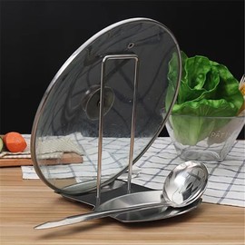 zmart Pot Pot Pot Stand Ladle Holder Lid Lid Stainless Steel Pan Pot Rack Cover Lid Rest Spoon Kitchen