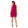 Adrianna Papell Women's Mockneck Chiffon Jersey Dress, Magenta