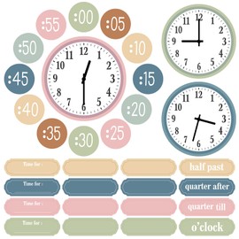 Hedeey Boho Rainbow Clock Numbers Bulletin Board Decorations Classroom Decoration Analog Practice Telling Time Clock Cutouts School Teaching Clock for Kids Students Elementary Teacher Supplies