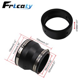Frtcaty 4" to 3" Black PVC Reducer Coupler & Gate Valve Bushing with 2pcs Clamps RV Plumbing Compatible with PVC Pipe Coupler Adapter RV Sewer Connection
