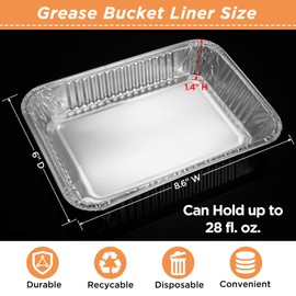 Sageme 20 Pack Weber Grills Compatible Drip Pans 6415 for Weber Grills Spirit Gas Grills, Q Grills, Genesis and Genesis II LX 200 300 Series Disposable Aluminum Foil Grease Trays 6 x 1.4 x 8.6 Inches