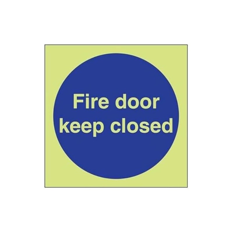 V Safety Glow In The Dark Fire Door Keep Closed