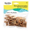 BARRILITO Micro Pinzas de Madera en Color Natural, Bolsa con