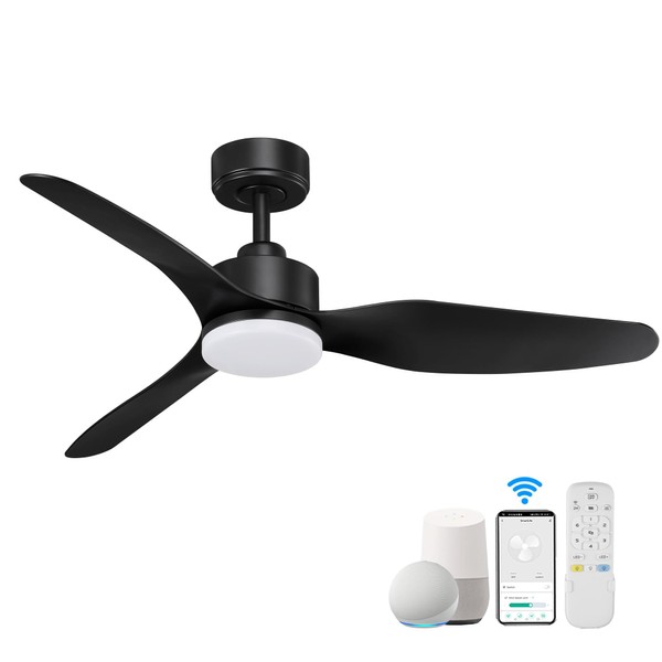 Hoenofly 48” Smart Ceiling Fans with LED Lights Remote,Quiet DC