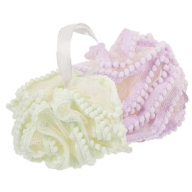 WOONEKY Bath Set 2 Pieces Body Shower Scrubbers Loofah for Rich Foaming Cleaning