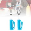 Adaptive Utensils Aid Tableware- Weighted Special Spoon Fork Sets, Travel