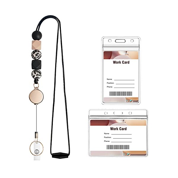 Retractable Lanyard with Badge Holders, Kaptron Cute Teacher Lanyard for
