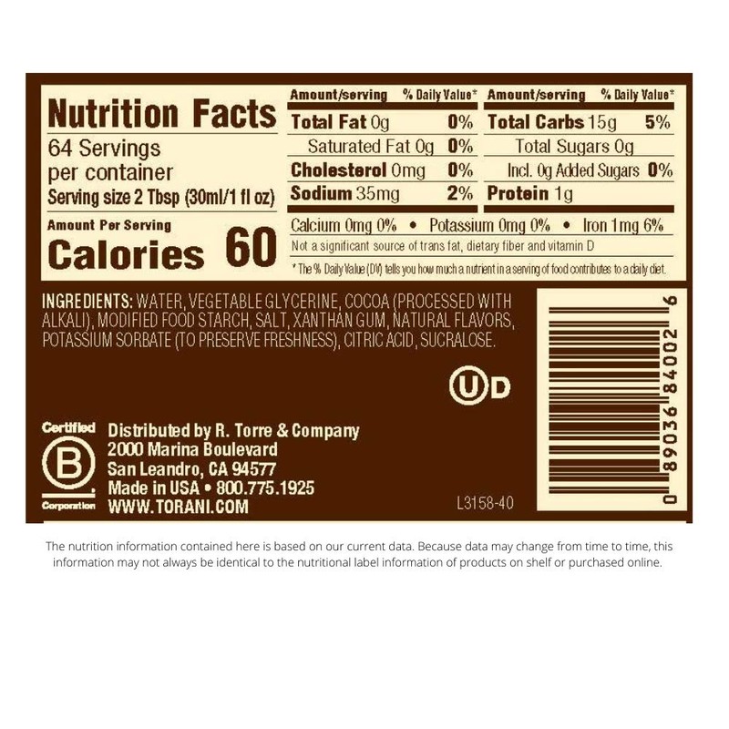 SUGER FREE DARK CHOCOLATE SAUCE 64 OZ.