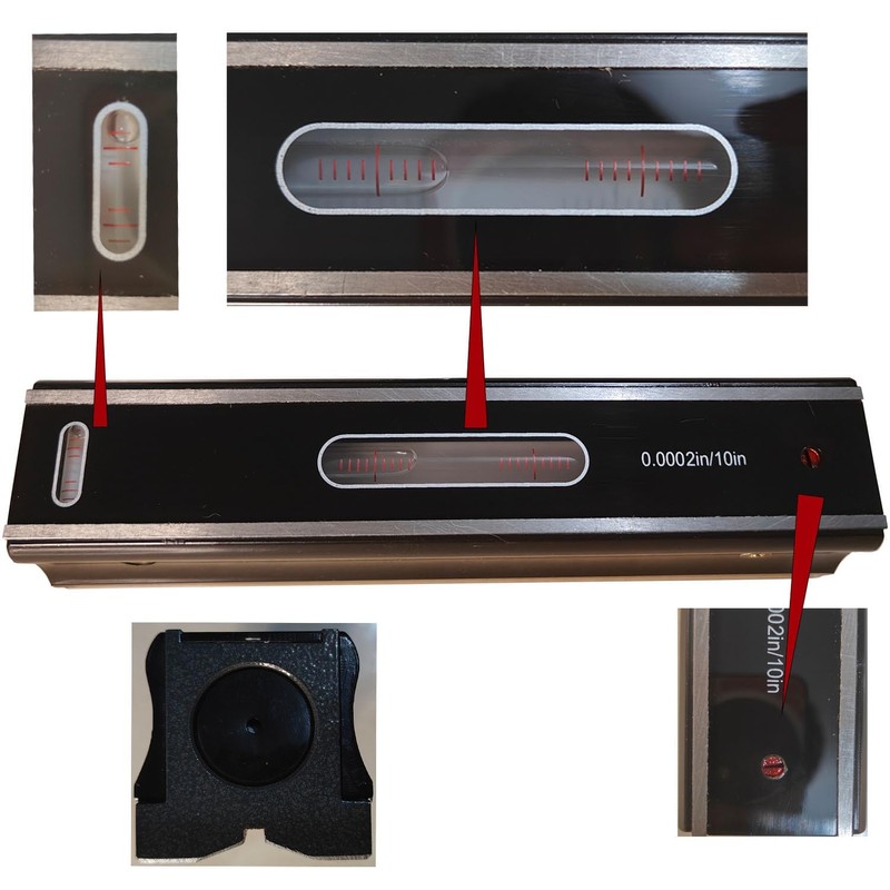 8'' Master Precision Level Metal Box 0.0002"/10" Accuracy Strip Level