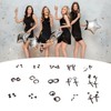 15 Pairs Earrings Set Black Stainless Steel Ear Studs Men
