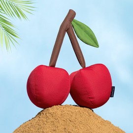 Phantoscope Fruit Outdoor Shaped Pillow Series Cherry Shaped Waterproof Outdoor Throw Pillow with Leather Decorative, Cushions for Fun Home Decor for Patio, Pool, Red, 15 x 6.5 inches