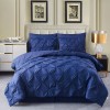 Unbranded 8 Piece Pintuck Comforter Set with Sheets Navy Twin