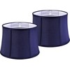GOSO Large Drum Lamp Shade Blue Faux Silk Lamp Shades-Square