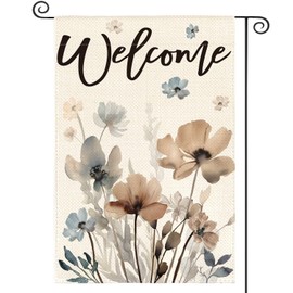 AVOIN colorlife Watercolor Flowers Garden Flag 12x18 Inch Double Sided Outside, Spring Summer Fall Seasonal Floral Welcome Yard Outdoor Flag
