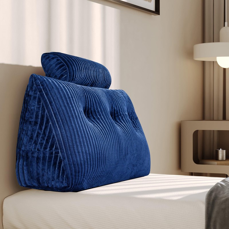 Z-hom Large Wedge Pillow Headboard, Twin Triangular Headboard Pillow, Reading