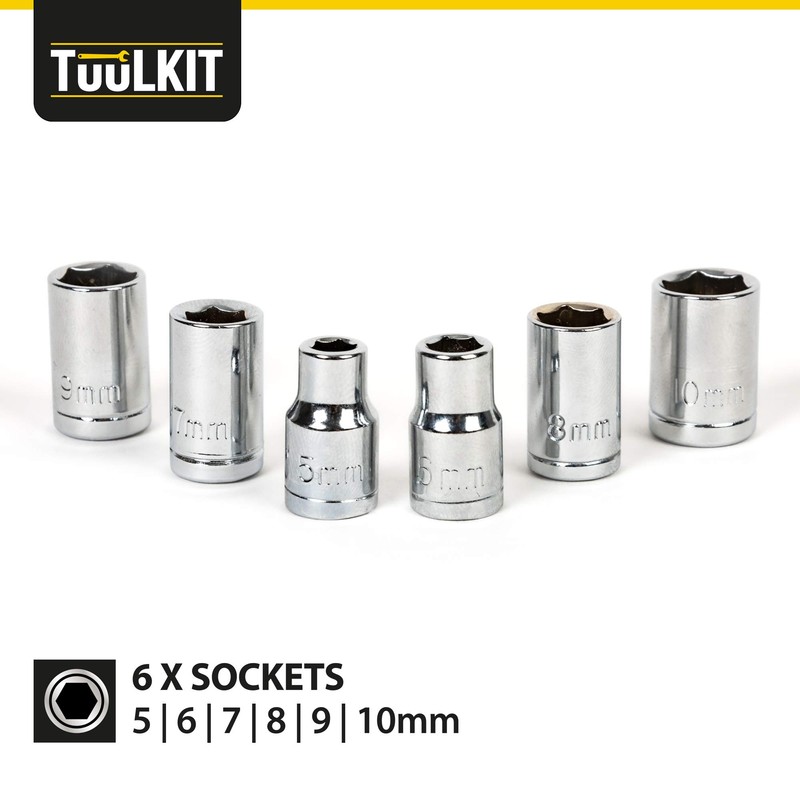 Tuulkit 18 Piece Ratchet T-Handle Screwdriver Set, Portable Tool Kit