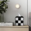 Tissue Box Holder,PU Leather Square Tissue Holder,Cube Tissue Box Covers,Checkered