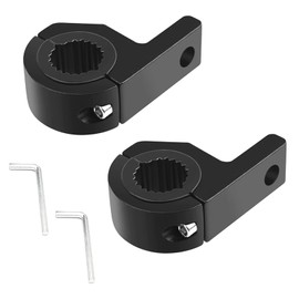 LIKENNY Motorcycle Bumper Stay, 0.9 - 1.3 inches (22 - 32 mm), For Cars, Stand, Pipe, Floodlight, Fog Light, Work Light, Front Light, Auxiliary Light Bracket, Easy Installation, No Drilling Required, Universal, Black (2 Pieces)