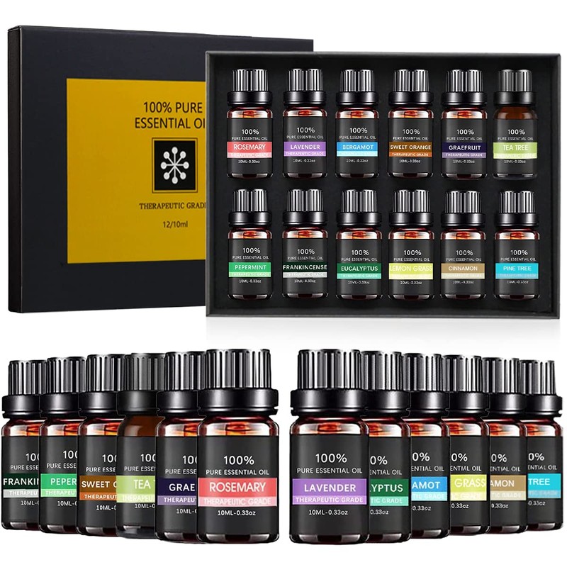 Aceites Esenciales de Aromaterapia 12PCS,100% Natural, para Difusores