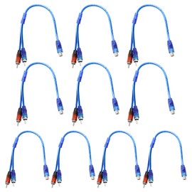 Piutouyar RCA Y Adapter Splitter Cable 1 Female to 2 Male, Car Audio Converter Connector for Car Audio, Subwoofer, TV, Home Theater(10Pcs)