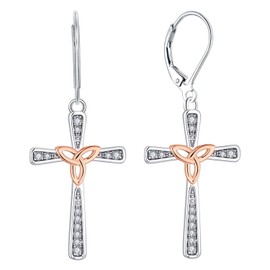 Starchenie Cross Earrings for Women 925 Sterling Silver Faith Earrings for her