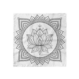 Ambesonne Mandala Head Scarf, Folk Ornamental Tattoo Art, Hair Wrap, 35" X 35"