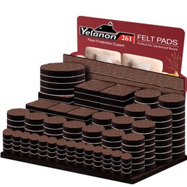 Felt Furniture Pads -261 Pcs Furniture Pads Self Adhesive, Cuttable Felt Chair Pads, Anti Scratch Floor Protectors for Furniture Feet Chair Legs, Furniture Felt Pads for Hardwoods Floors, Brown
