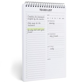 Koogel To Do List Notepad, 16.5 x 25cm Planner Notebook 80 Sheets Daily Planner Task CheckList for Work School Home Personal Organized