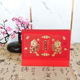 KYMY Chinese Desk Calendar Monthly, 2025 Year of The Snake Academic Calendar, Chinese Culture Traditional Standiing Desktop Calendar, 2025 New Year Desk Schedules Planner for Home Office Accessory 台历