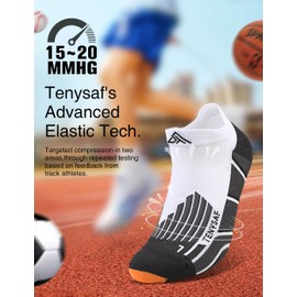 TENYSAF Compression Athletic Running Socks: Men Women's Low Cut Ankle Socks for Sport Enthusiasts Hiking Cycling Basketball