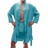 Men's Silky Satin Classic Short Kimono Robe and Boxer Short