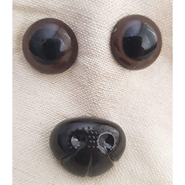 Trucraft Medium Set Brown Safety Eyes and Nose for Teddy Bear Dog Cat Animal Stuffed Toys