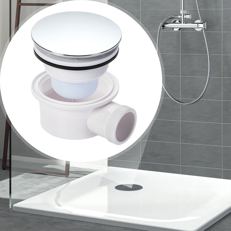 Low Profile Shower Drain Trap 1.5" for Replacement Shower Base