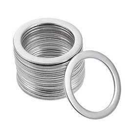 sourcing map Flat Washer for Screws Bolts 14 mm x 20 mm x 0.8 mm 304 Stainless Steel Pack of 20