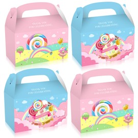 CIEOVO 24 Pack Candyland Goodie Gift Boxes, Lollipop Paper Gift Boxes Bags for Sweet Candy Theme Kids Birthday Wedding Baby Shower Party Supplies Decoration