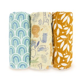 PEKEL'S Cotton Muslin Cloths Large 100% Cotton Baby Blanket Newborn Baby Blanket for Pram Cradle Changing Mat - Newborn Gift (Yellow)