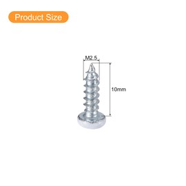 QUARKZMAN 25 Stück M2,5 x 10mm Weiße Linsenkopf-Selbstbohrschrauben aus Kohlenstoffstahl Phillips Holzschrauben für Holzarbeiten, Weiß Blau