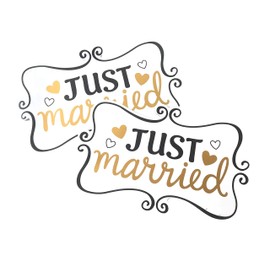 Decorative Car Magnet for Just Married - 2 Pieces, Flexible and Durable Car Sign for Wedding, Honeymoon - Perfect for Vehicle Door, Bumper, Tailgate