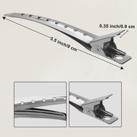 Pin Curl Clips 24 pcs, Silver Metal Hair Clips for Styling, Hair Sectioning Clips, Hairdressing Clips for Curls for Hair Extensions DIY Hair Accessories (3.50 Inch)