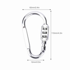 Candado de seguridad portátil para viajes con cerradura de combinación y mosquetón, fabricado en aleación de aluminio resistente, apto para maletas, mochilas, etc.