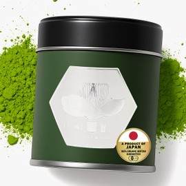 GWORLD Polvo de matcha de grado ceremonial KANEMATSU, lata de 1.76 oz, certificado orgánico japonés JAS, rico en antioxidantes con cafeína y L...     