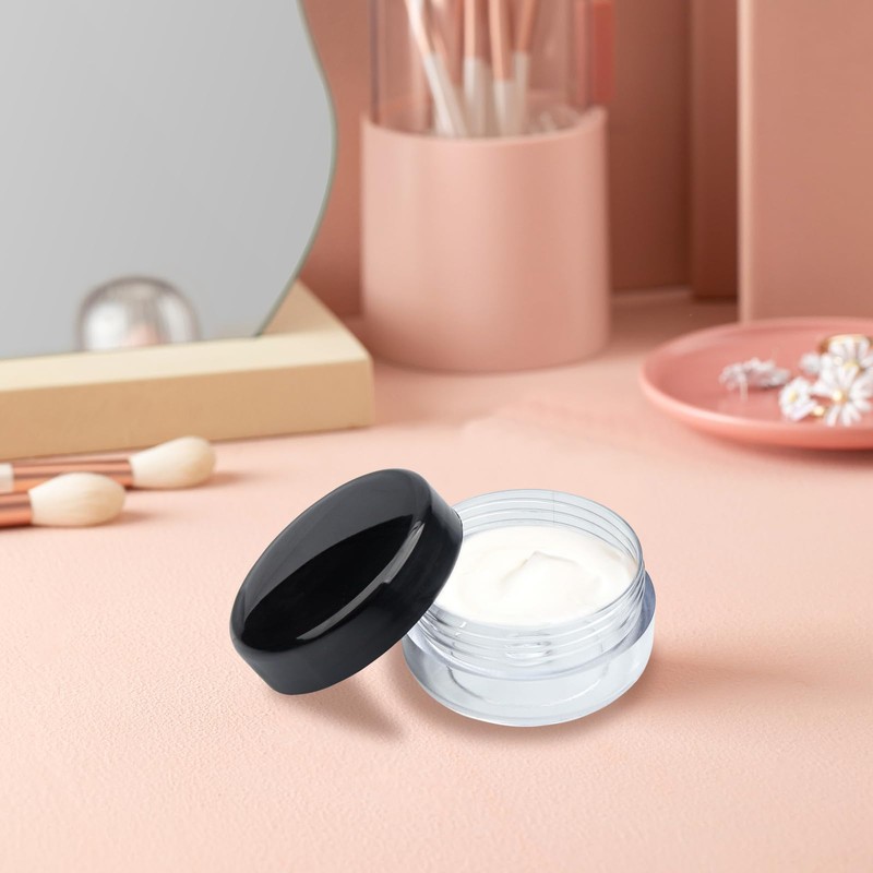 Roellgs Empty Sample Pots, 6 Pcs Empty Plastic Cosmetic Jars,