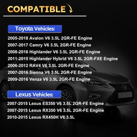 6 bujías de iridio doble 6176 para Toyota Camry Avalon Highlander RAV4 Sienna Venza/Lexus RX350 ES350 RX450H 3.5L V6 reemplaza # 90919-01247 DILFR6D11