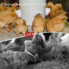 Essilnn DIY Chicken Feeder and Waterer Automatic Chicken Feeder No Waste Poultry Feeder Kit for Buckets Barrels Bins Troughs, 6 Ports and 6 Water Cups