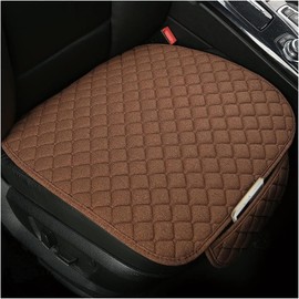 Car Seat Covers Cushion Pad, Breathable Anti-Slip Auto Front Seat Protector Mat with Storage Pocket, Comfortable Front Seat Cushion Cover for Automotive and Office (Coffee)