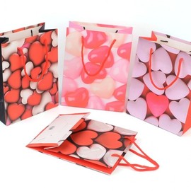 Romantic Heart Pattern Gift Wrapping Paper, Coated, for Valentine's Day, Couples, Anniversaries, Favors Shopping 5ea
