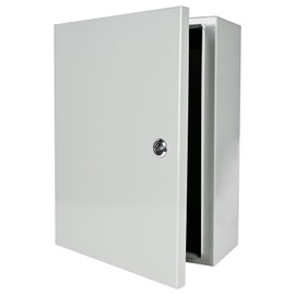 Outdoor Electrical Box Waterproof, NEMA 4 Steel Enclosure Box with Mounting Plate, Wall Mounted Lockable Electrical Junction Box for Indoor/Outdoor (16"x12"x6")