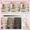 Yamissi White Vanity Set with Large LED Lighted Mirror Makeup